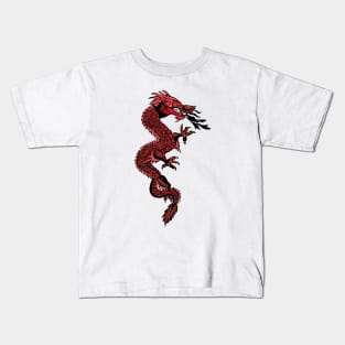 Red Chinese dragon design Kids T-Shirt